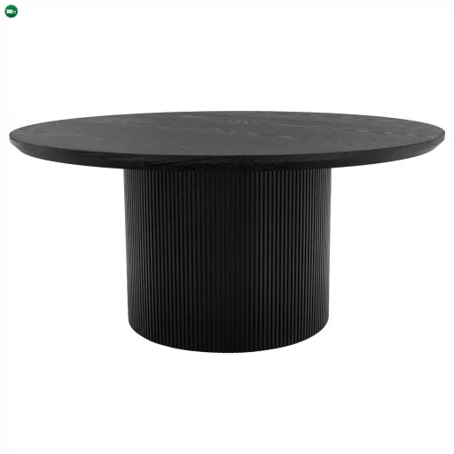 Dohányzóasztal, fekete, átmérő 80 cm, MAHIR TYP 2