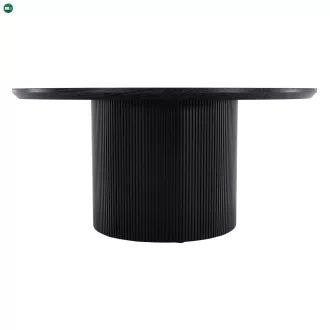 Dohányzóasztal, fekete, átmérő 80 cm, MAHIR TYP 2