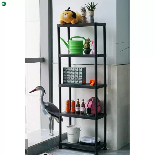 Polcállvány, fekete, ROMEN