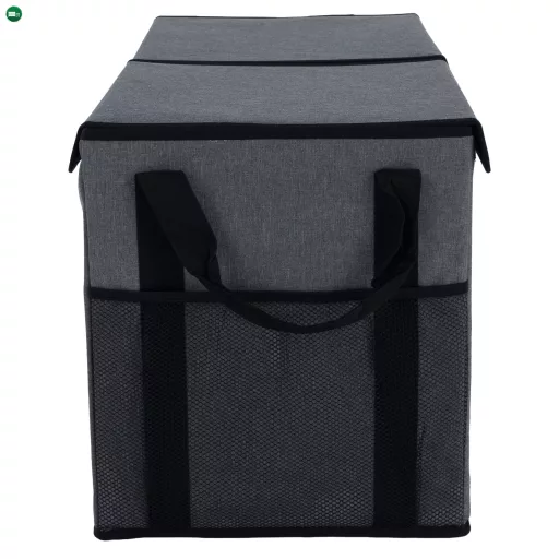 Összecsukható tároló doboz, szürke/fekete, DETER