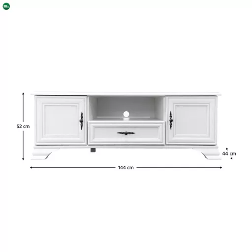 TV-asztal, alpesi fehér, KENTAK RTV2D1S