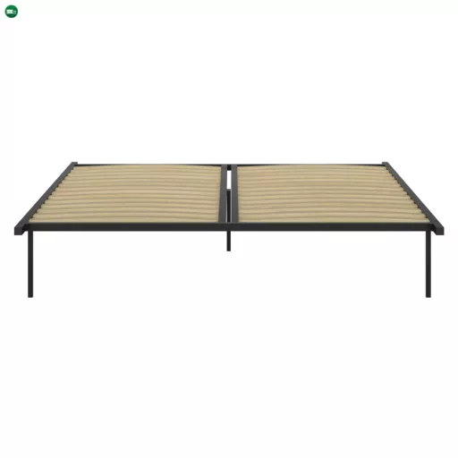 Önálló ágyrács, 160x200, fekete, fém/nyírfa, KENTAK
