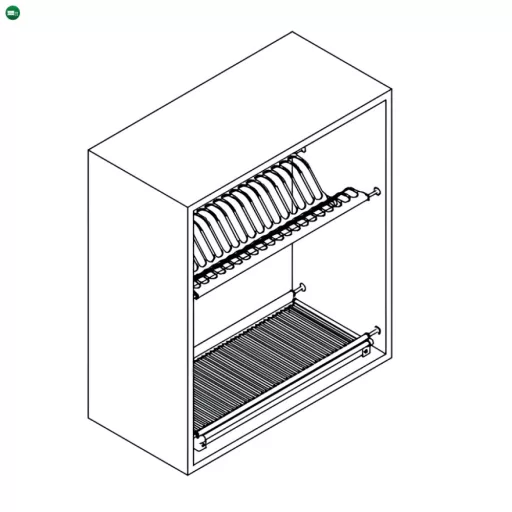 Edényszárító felső szekrénybe, rozsdamentes acél, KAPIO TYP 1