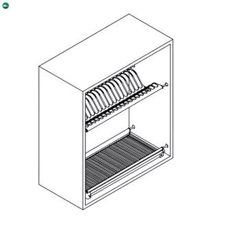  Edényszárító felső szekrénybe, rozsdamentes acél, KAPIO TYP 2