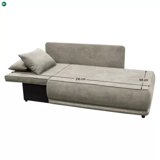 Kihúzható kanapé, bézsesszürke Taupe, balos, LIAMI