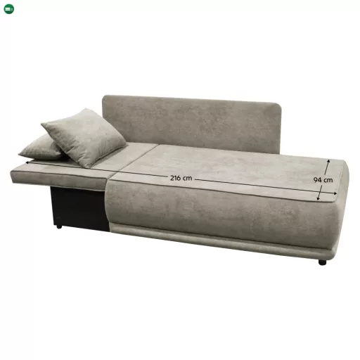 Kihúzható kanapé, bézsesszürke Taupe, balos, LIAMI