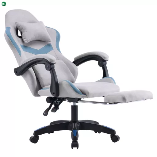 Irodai/gamer szék, szürke/kék, ZODIA