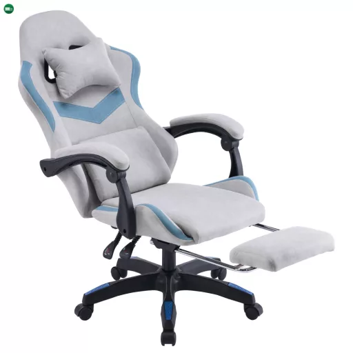 Irodai/gamer szék, szürke/kék, ZODIA