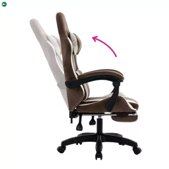 Irodai/gamer szék, barna/fehér, HOSPO