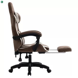 Irodai/gamer szék, barna/fehér, HOSPO