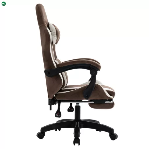 Irodai/gamer szék, barna/fehér, HOSPO