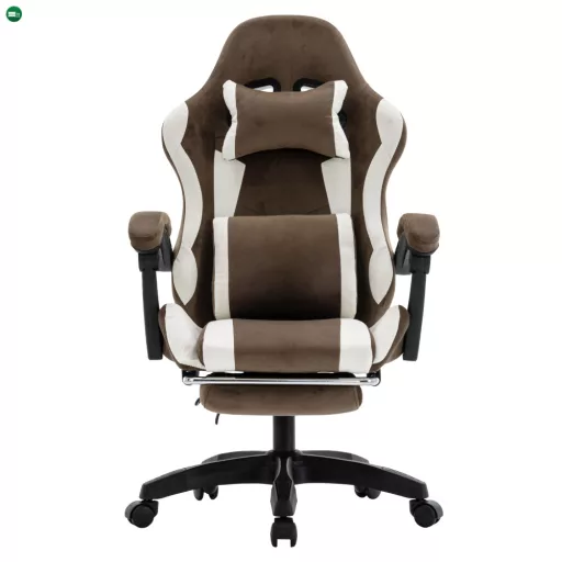 Irodai/gamer szék, barna/fehér, HOSPO