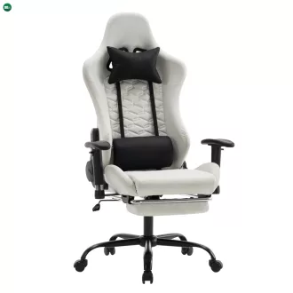  Irodai/gamer szék, fehér/fekete, teherbírás 150 kg, PAPIBAS