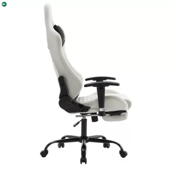   Irodai/gamer szék, fehér/fekete, teherbírás 150 kg, PAPIBAS