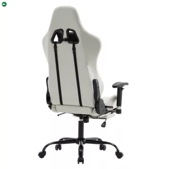   Irodai/gamer szék, fehér/fekete, teherbírás 150 kg, PAPIBAS
