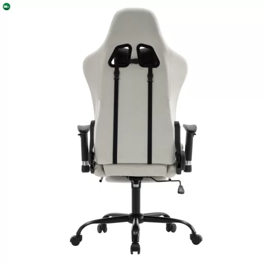 Irodai/gamer szék, fehér/fekete, teherbírás 150 kg, PAPIBAS