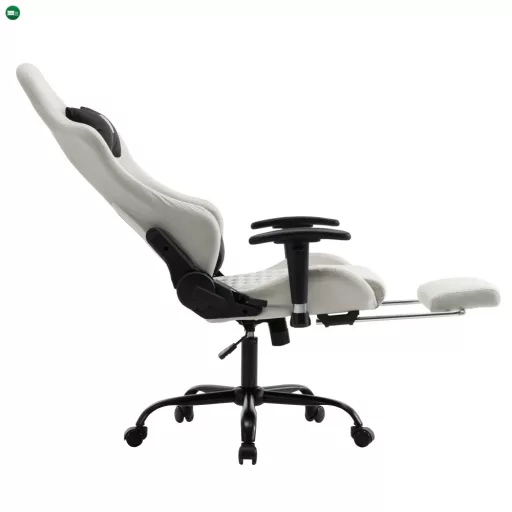 Irodai/gamer szék, fehér/fekete, teherbírás 150 kg, PAPIBAS