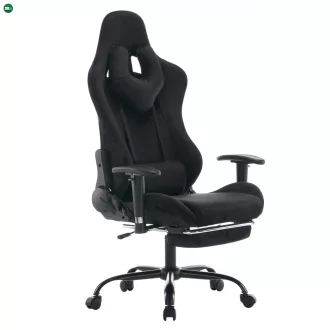   Irodai/gamer szék, fekete Velvet szövet, teherbírás 150 kg, SALOP