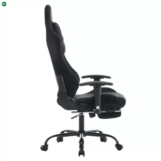 Irodai/gamer szék, fekete Velvet szövet, teherbírás 150 kg, SALOP