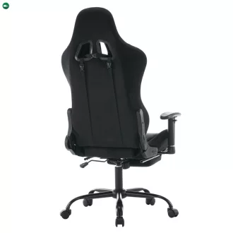   Irodai/gamer szék, fekete Velvet szövet, teherbírás 150 kg, SALOP