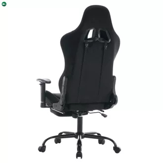   Irodai/gamer szék, fekete Velvet szövet, teherbírás 150 kg, SALOP