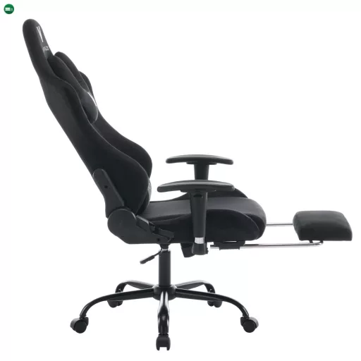 Irodai/gamer szék, fekete Velvet szövet, teherbírás 150 kg, SALOP