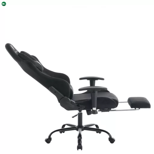 Irodai/gamer szék, fekete Velvet szövet, teherbírás 150 kg, SALOP