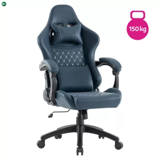 Irodai/gamer szék, kék, teherbírás 150 kg, SAMIE