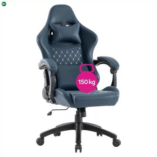 Irodai/gamer szék, kék, teherbírás 150 kg, SAMIE