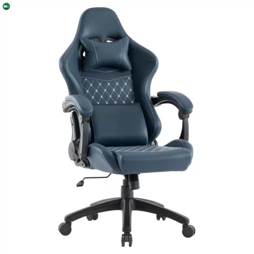 Irodai/gamer szék, kék, teherbírás 150 kg, SAMIE