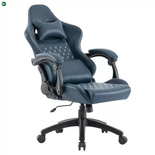 Irodai/gamer szék, kék, teherbírás 150 kg, SAMIE