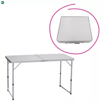   Összecsukható kempingasztal, 120 cm, alumínium/MDF, KEPI TYP 1