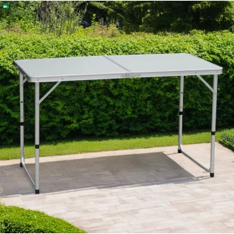   Összecsukható kempingasztal, 120 cm, alumínium/MDF, KEPI TYP 1