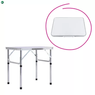   Összecsukható kempingasztal, 60 cm, alumínium/MDF, KEPI TYP 2