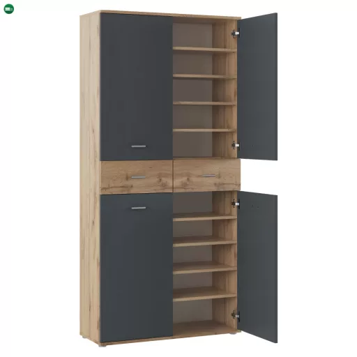 Cipősszekrény/állvány, grafit/wotan tölgy, VILOT