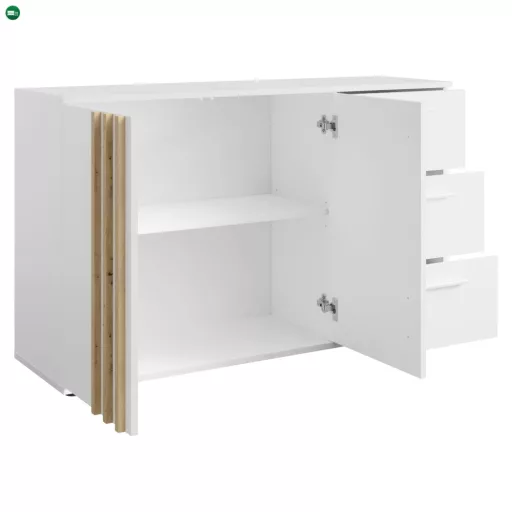 Komód, 2D3S, fehér/artisan tölgy, TOLIS TYP 3