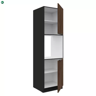   Magas szekrény beépített sütőhöz, fekete/okapi dió, MENZO 60 DP-210 2F