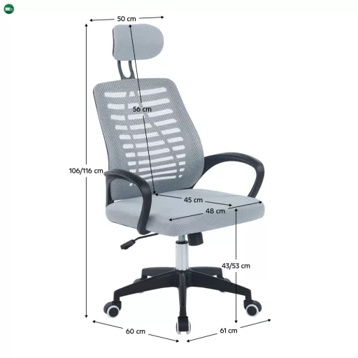 Irodai szék, szürke/fekete, EDRED