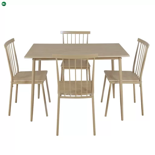 Étkezőgarnitúra 1+4, természetes bükk, SENDO