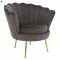 Art-deco stílusú fotel, szürkésbarna Velvet szövet/gold arany króm, NOBLEO