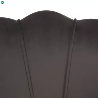   Art-deco stílusú fotel, szürkésbarna Velvet szövet/gold arany króm, NOBLEO