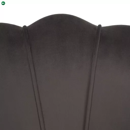 Art-deco stílusú fotel, szürkésbarna Velvet szövet/gold arany króm, NOBLEO
