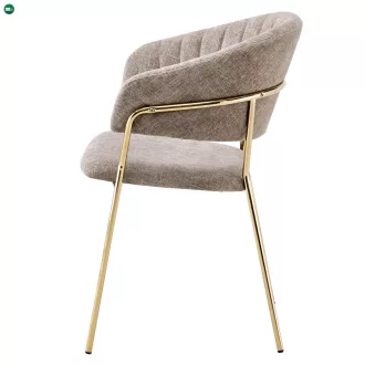   Design étkezőszék, barna szövet/gold króm arany, DASMIN TYP 1