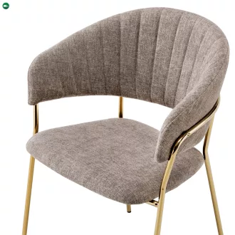   Design étkezőszék, barna szövet/gold króm arany, DASMIN TYP 1
