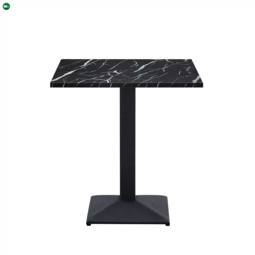 Bisztró asztal, fekete márvány/fekete, 70x70 cm, RINALDO TYP 1