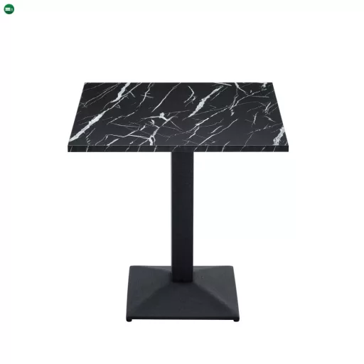 Bisztró asztal, fekete márvány/fekete, 70x70 cm, RINALDO TYP 1
