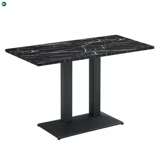   Bisztró asztal, fekete márvány/fekete, 120x60 cm, RINALDO TYP 2