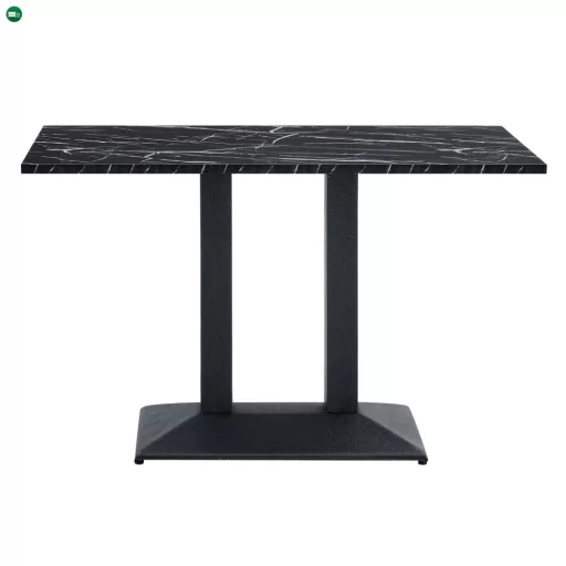 Bisztró asztal, fekete márvány/fekete, 120x60 cm, RINALDO TYP 2