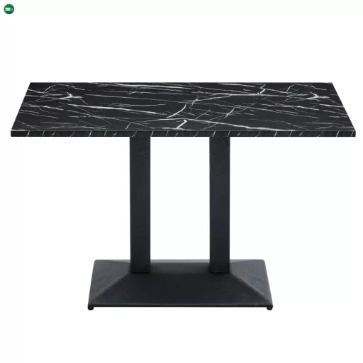 Bisztró asztal, fekete márvány/fekete, 120x60 cm, RINALDO TYP 2