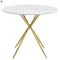 Étkezőasztal, fehér márvány/gold arany króm, átmérő 90 cm, MEKNER